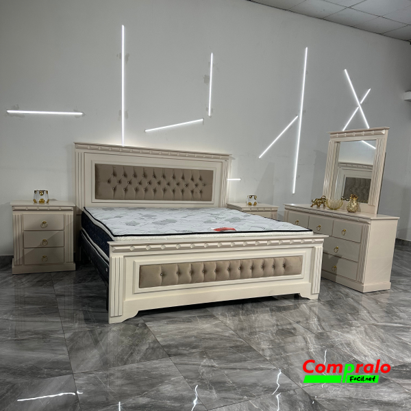 JUEGO DE HABITACION PIRAMIDE TAPIZADO 80"